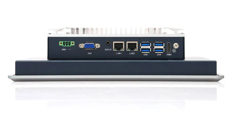 EPC-S1022A 工业触控一体机 - 前面板 I/O 接口布局图