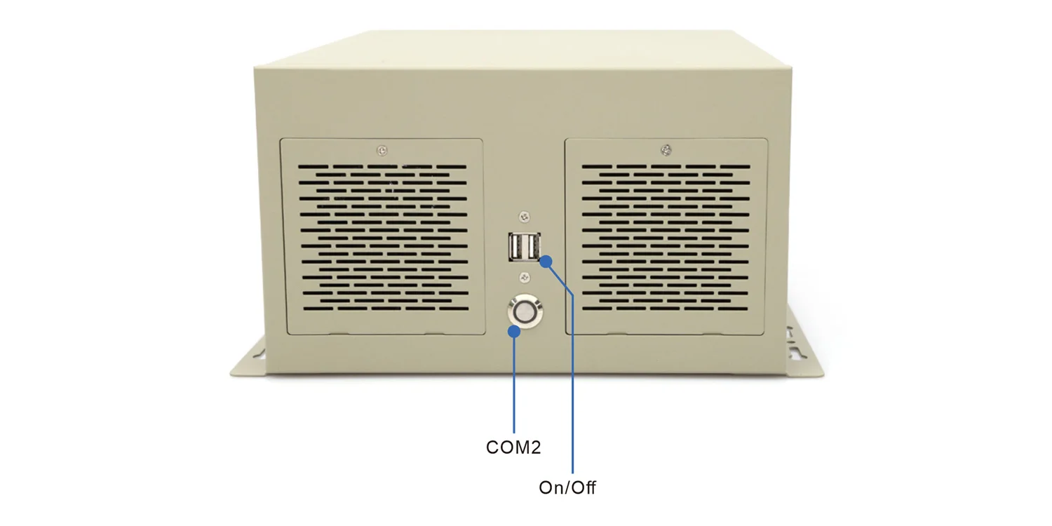 IPC-W10-HGSeries 上架式工业服务器 - 前面板 I/O 接口布局图