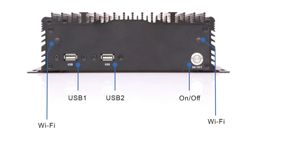 UPC-108H 通用型BOX工控机 - 后面板 I/O 接口布局图