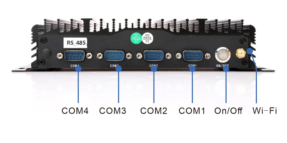 UPC-206F 通用型BOX工控机 - 后面板 I/O 接口布局图